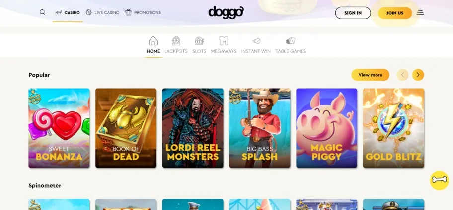 doggo casino jeux bonus sécurité